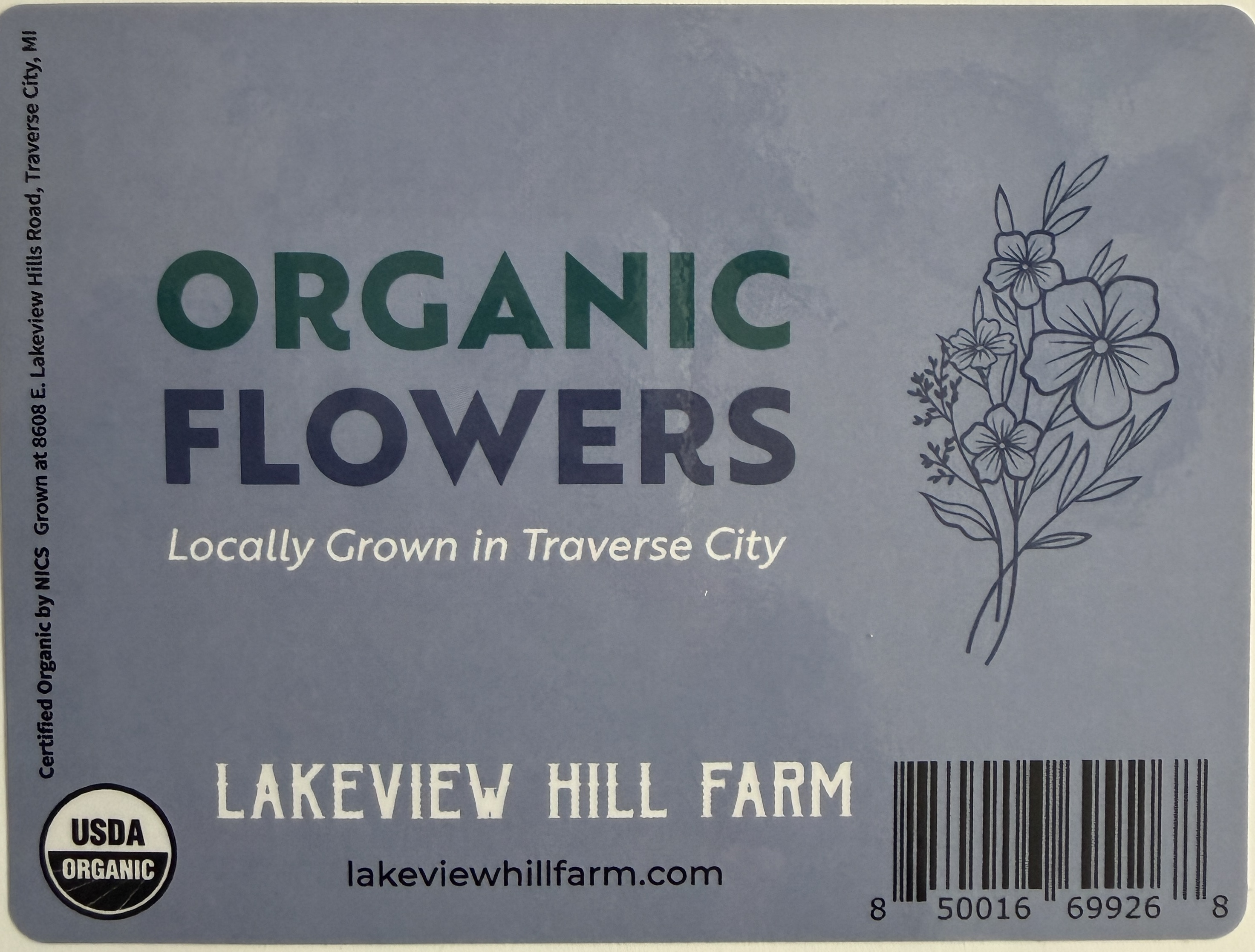 Organic Flowers — Product Label printed by Richmonds Label